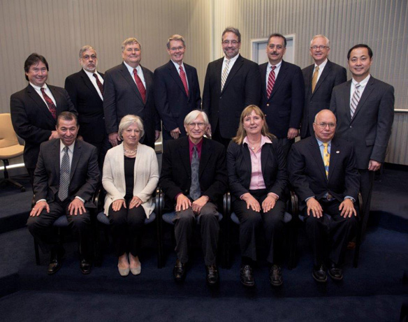 ACMUI Members pictured from left to right: Dr. Leon Malmud, Dr. James Welsh, Dr. William Van Decker, Dr. Orhan Suleiman, Mr. Steve Mattmuller, Ms. Laura Weil, Dr. Susan Langhorst, Ms. Darice Bailey, Dr. Christopher Palestro, Dr. Pat Zanzonico, Dr. Bruce Thomadsen, Dr. Milton Guiberteau, and Dr. John Suh.