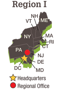 Map of NRC Region I