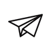 image of a black outline paper airplane for a submit icon