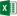 MS Excel icon consisting of a dark green square background overlaid with a simulated document consisting of a white cover with a large green letter X in the center with the second page of the document consisting of a white page with blocks of green rectangles, simulating content - indicating that selecting this link will serve an MS Excel spreadsheet document