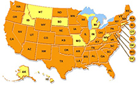 Agreement & Non-Agreement States map