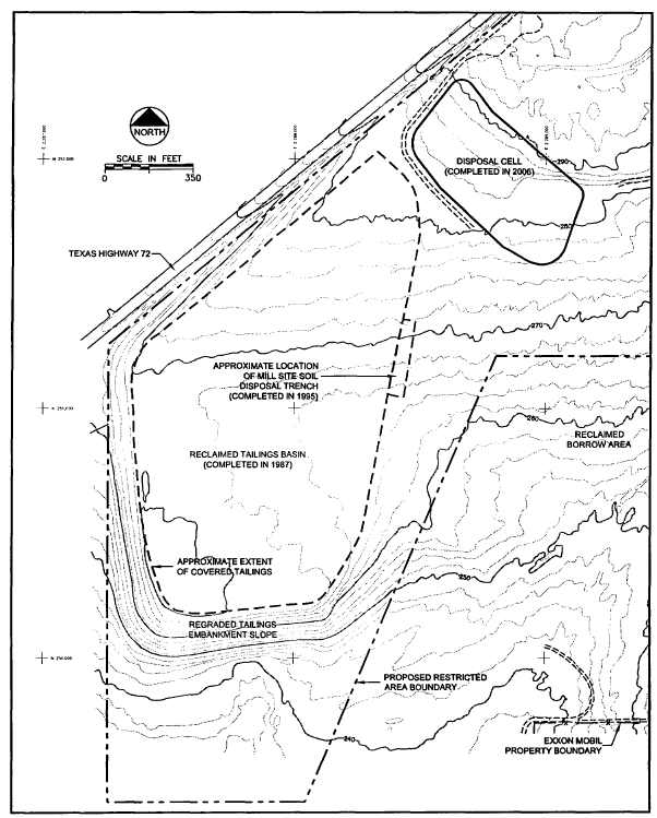 map image from Letter to J. Schlueter, USNRC from D. Burnham ExxonMobil dated July 21, 2006, ADAMS Accession Number ML062060345