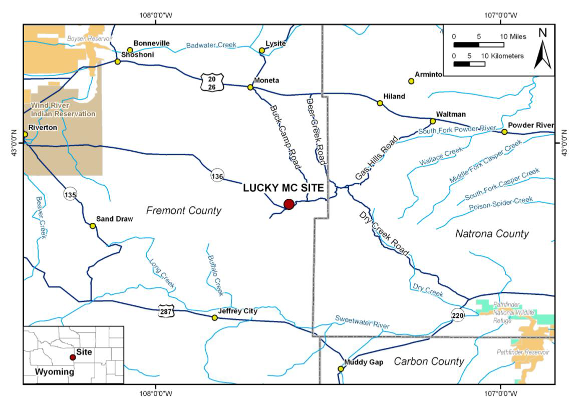 Figure 1. Lucky Mc Uranium Mill Site Location Map