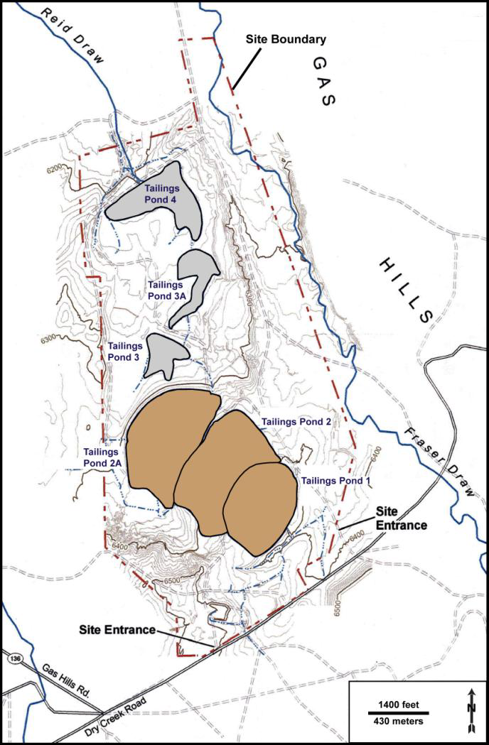 Figure 2. Lucky Mc Site Layout Source: U.S. Department of Energy. “Long-Term Surveillance Plan for the Gas Hills North UMTRCA Title II Disposal Site, Fremont County, Wyoming.” Grand Junction, Colorado: U.S. Department of Energy. 2009.