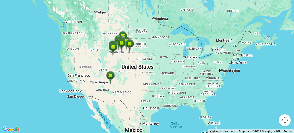 Map of Locations of Uranium Recovery Facilities