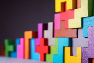 Image of colorful blocks stacked up on each other
