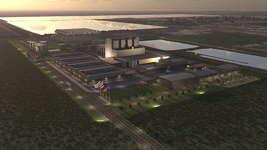 Rendering of Long Mott Generating Station Xe-100 Power Reactor
