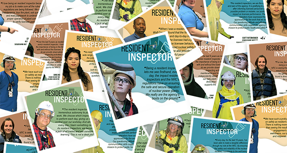 Collage of polaroid style images for the 50 years Resident Inspector event