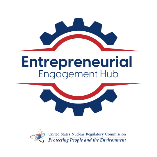 entrepreneurial engagement hub logo with a blue gear