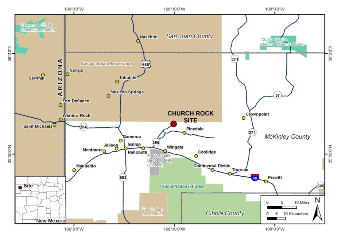 Figure 1: Church Rock Uranium Mill Site Location Map