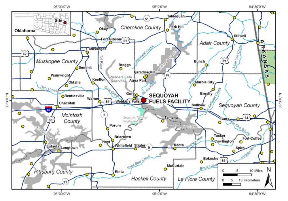 Figure 1: Sequoyah Fuels Facility Site Location Map