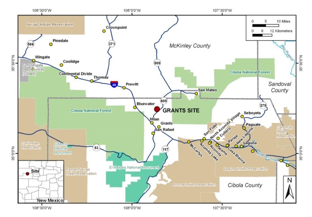 Figure 1: Grants Uranium Mill Site Location Map