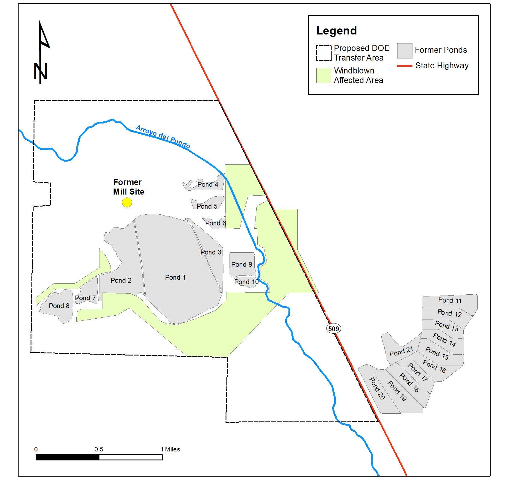 Figure 2: Major Features of the Former Ambrosia Lake West Mill