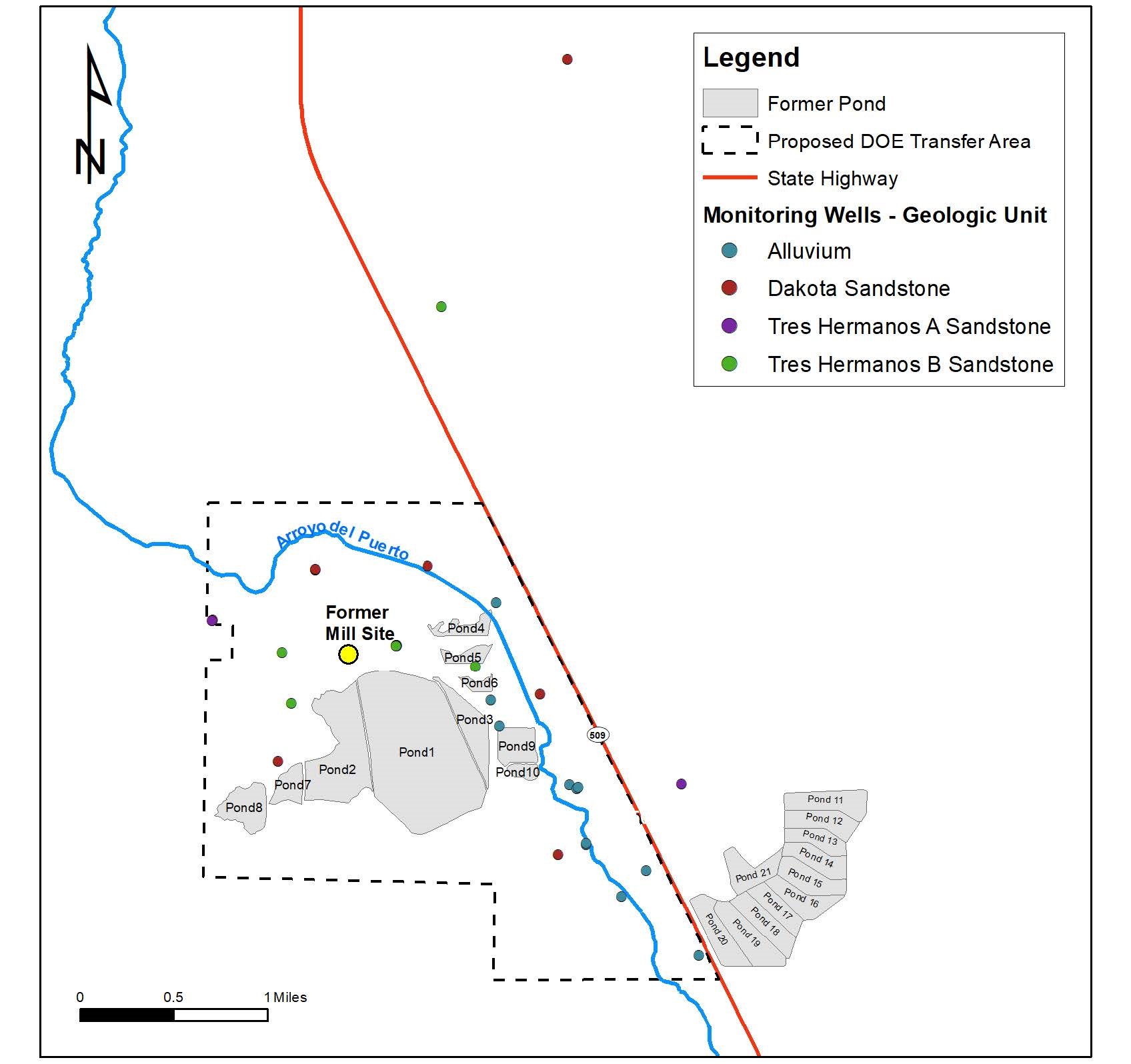 Figure 3: Monitoring Well Locations Stipulated in the Ambrosia Lake West Radioactive Material License