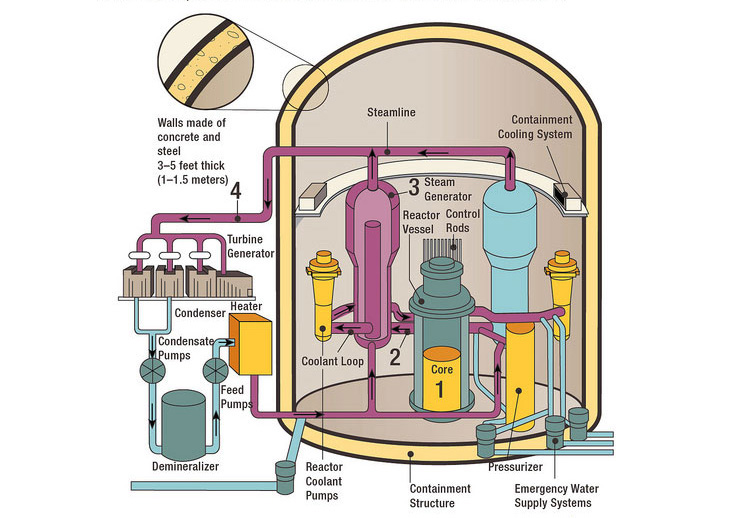 NRC: Pressurized Water Reactors typical us nuclear power plant diagram 