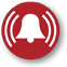 Emergency Preparedness a brown bell image with two curved lines on either side, signifying the bell is ringing