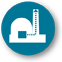 Hardened Vents and Filtration a brown outline of a domed nuclear reactor building with a white square representing a reactor and a connected vent stack with a white dotted line arrow going up the vent stack