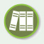 icon/hyperlink for: ROP References page, consisting of a medium-green circle with light green outline, and in the center are 3 white images of book ends stacked together 