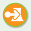 icon/hyperlink for: Transitioning in: New Plants page, consisting of an orange circle with light green outline, and in the center, a white shape of a nuclear reactor cooling tower with an arrow on the left, pointing in towards the center.