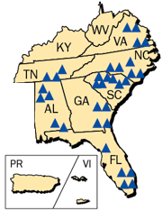 Map of NRC Region 2