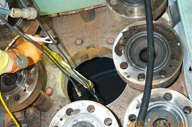 Downward View of Reactor Vessel Head Cutout Hole - View 3