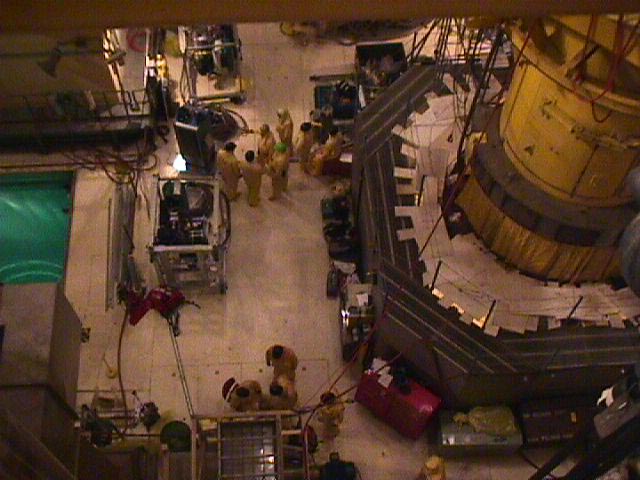 Looking Down at the Davis Besse Reactor Head Inspection Area