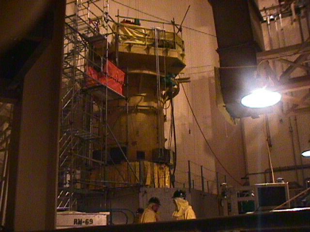 Looking Up at the Davis Besse Reactor Head Inspection Area