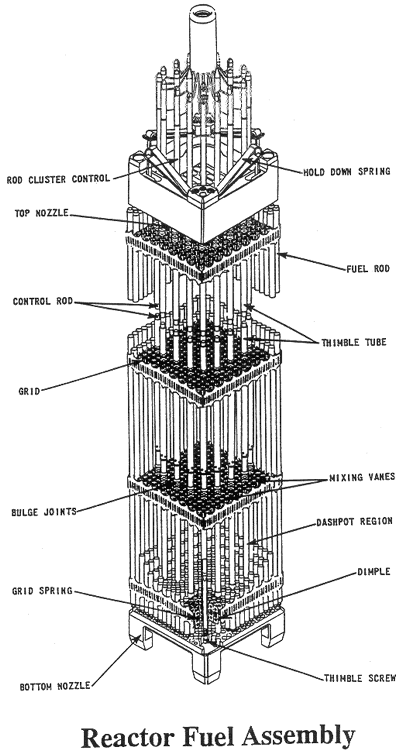 diagram of a reator fuel assembly