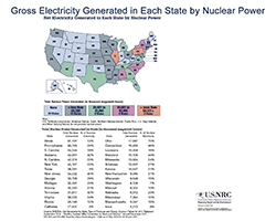 Illustration diagrams of a Gross Electricity Generated in Each State by Nuclear Power