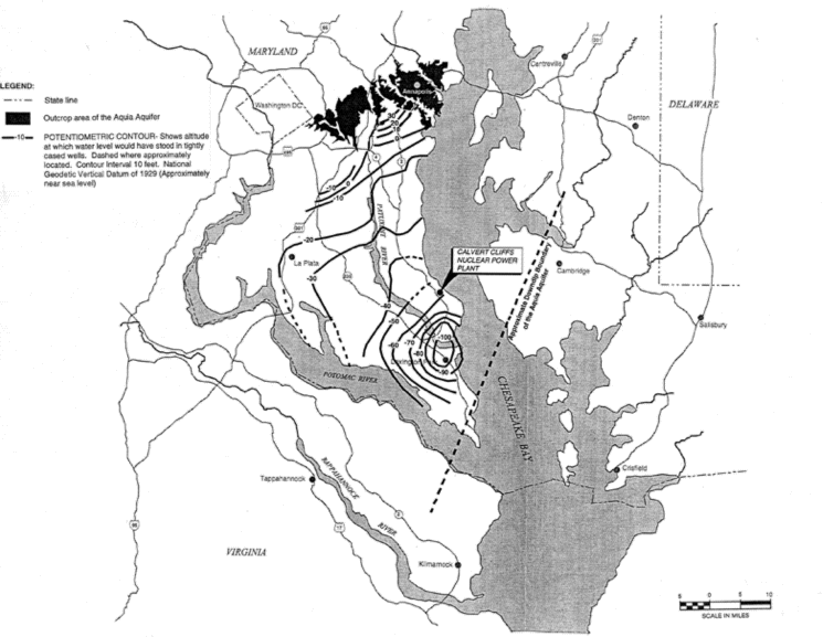 Aquia Aquifer Potentiometric Surface Map