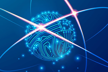 Image of a blue lit digital globe denoting artificial intelligence or AI