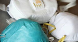 image of 10 CFR 20 Respiratory Protection Requirements with different respiratory protective face masks on a table
