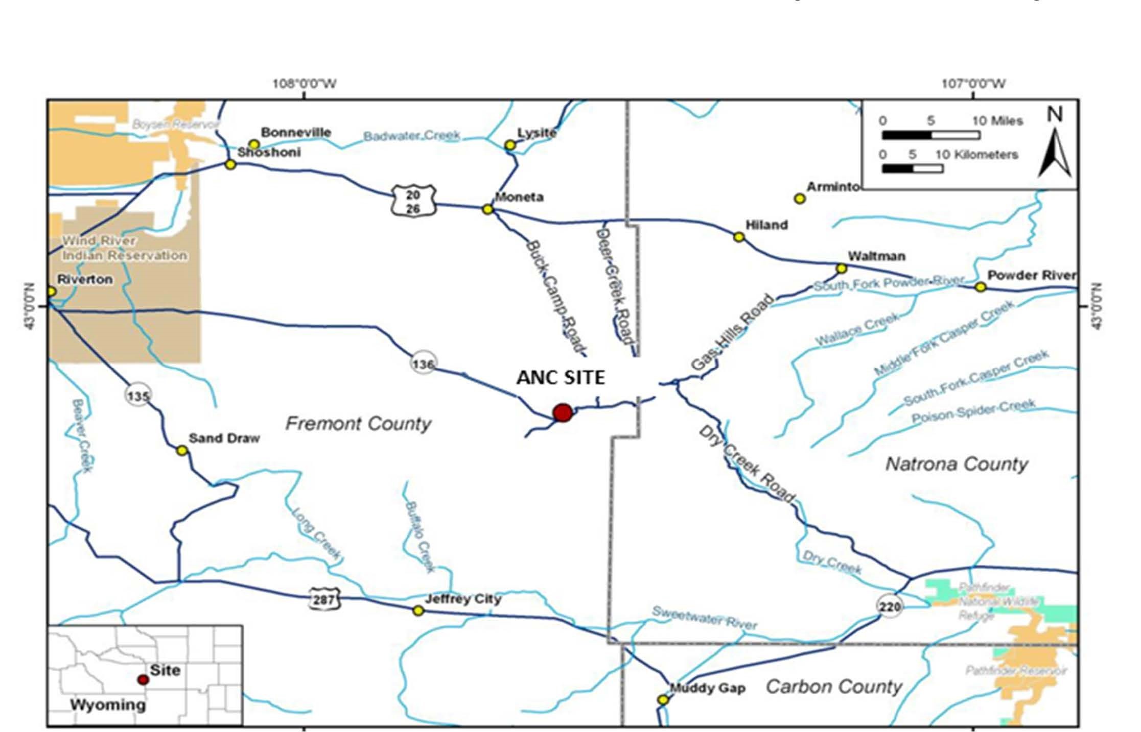 Figure 1: American Nuclear Corporation Uranium Mill Site Location Map