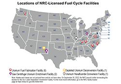 Locations of Fuel Cycle Facilities