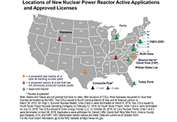 Location of NRC licensed new reactors map photo