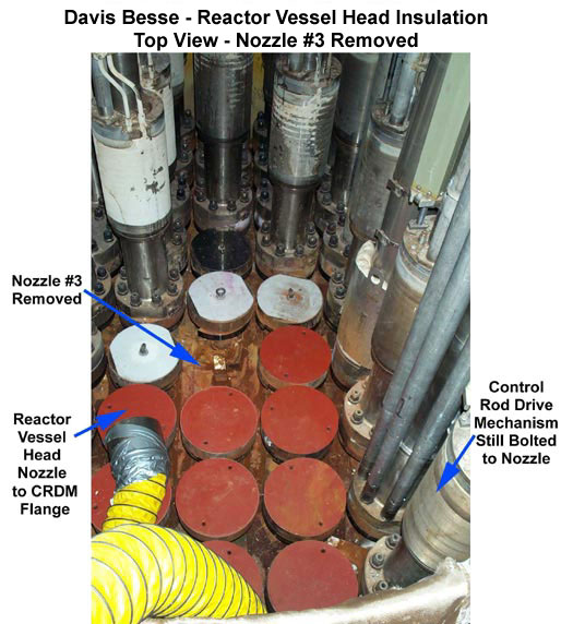Davis Besse Reactor Vessel Head Top View with Nozzle #3 Removed