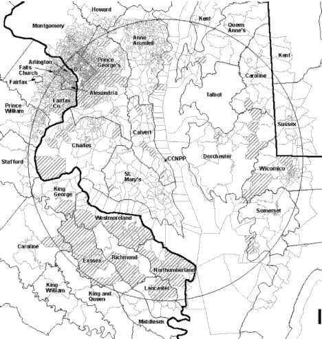 Geographic Distribution of Minority Populations Within 80 km (50 mi) of the CCNPP