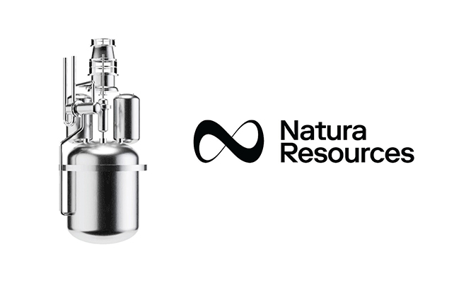 Artist rendering with Natura Resources logo and to left is micro reactor