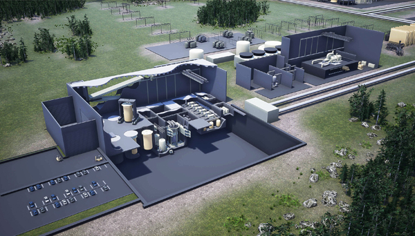 Artist rendering of Terrestrials Integral Molten Salt Reactor (IMSR)