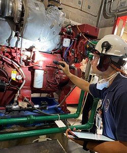Image of a resident inspector working at a facility